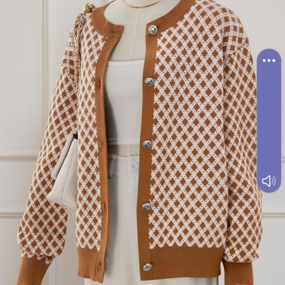 MEROKEETY Sweaters - MEROKEETY Women's Lightweight Oversized Checkered Cardigan NWT SIZE S